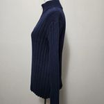 Ralph Lauren Lauren  Navy Ribbed ¼ Zip Mockneck Sweater Size Medium Photo 1