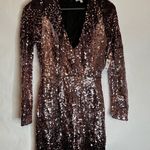 Charlotte Russe NWT  Sequin Bodycon Dress Medium Rose Silver Ombré Y2K Sparkle Photo 4