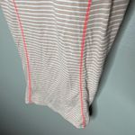 Lululemon  Run For Gold Tank Top Size 6 Coral Silver Stripe White Naked / White Photo 4