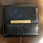 Gucci GG Guccissima Black Leather Bifold Wallet w/ Full Length Billfold Photo 0