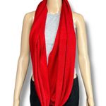 Womens Soft Knit Infinity Scarf Bright Red Photo 1