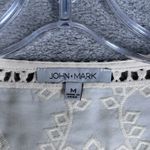 John Mark Shirt Womens Medium Cream Ivory‎ Eyelet Lace Fairy Bohemin Peasant Photo 4