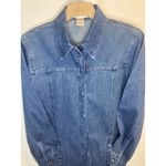 Geoffrey Beene Womens Denim Shacket Size 10 Blue Jean Long Shirt Jacket Western Photo 4
