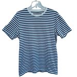 Uniqlo Y2K M Stripes T Shirt Short Sleeve Top Formal Casual Streetwear 100% Photo 0