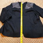 Chico's Black Linen Silver Metal Mesh Chain Blazer Jacket SZ 3 (XL) Goth Grunge Photo 9