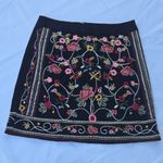 Braeve Embroidered Floral Black Skirt Size XS Photo 0