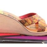 NEW Womens Icon Modern Rose High Heel Wood Wedge Size 10 Photo 0