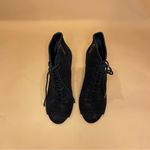 Saks 5th Avenue Saks Fifth Avenue Florelle Black Suede Open Toe Lace Up Bootie Heels Size 6 Photo 2