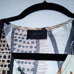 New Q|Neel Nordic Design White Printed Silk Blend Shift Dress Size 16 Multiple Photo 5