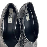 ZARA Snakeskin Cowboy Heeled Ankle Booties Black Gray Size 38 / US 7.5 Photo 7