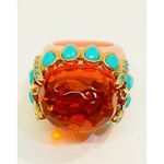 NWT Parker Kennedy “Candi” Statement Cocktail Ring Size 7/8 MSRP $90 Blue Photo 6