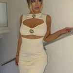 ZARA  maxi dress conch cutout fitted bodycon party cocktail evening  Photo 7