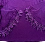 Coverstitched  Burgundy Lace Trim Bell Sleeve Top Size M Photo 8
