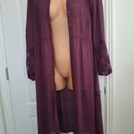 Torrid  Sz 0 Elegant Plum Lace-Trimmed Kimono NWOT Photo 8