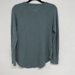Chaser  Blue Waffle Knit  Long Sleeve Hoodie Thermal Shirt M Photo 5