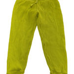 ZARA  Pants Womens Large Neon Green Yellow Waffle‎ Knit Drawstring Joggers Photo 0