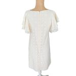 Chequer White Lace Dress Flutter Sleeve‎ Party Cocktail Summer Size 4 Photo 4