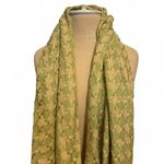 Women's Green Geometric Scarf with Fringe Fall Accessory Photo 2