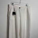 Massimo Dutti NWT  Women's Wide Leg‎ 100% Linen Pants In White Size 12 Photo 3