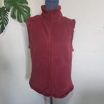 Laura Scott Reversible Faux Fur / Fleece Burgundy Vest Photo 5