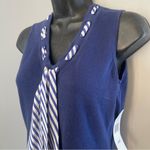 Lauren Ralph Lauren navy cotton knit tank with silk scarf size PP Blue Photo 1