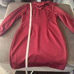 Women’s Burgundy Midi Dress Mock Neck Long Sleeves Bow Detail Size XXL Red Photo 11