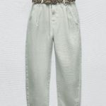 ZARA NWT HIGH-WAISTED BELTED BAGGY PAPERBAG Z1975 JEANS Size 2 (fit like a 4-6)) Photo 6