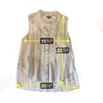 For Cynthia For‎ Cynthia Women PXL Multicolor Stripe Button Down Sleeveless Top Linen Cotton Photo 7