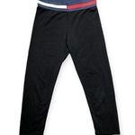 Tommy Hilfiger Sport Black Flag Band Elastic Waist Cropped Leggings Photo 0