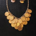 Bellydance gold coin earrings & necklace to match Photo 2