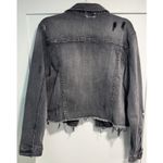 Eunina NWT JEANS Distressed Charcoal Cropped Denim Jean Jacket Size M Photo 2