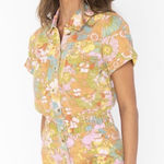Show Me Your Mumu Cannon Romper Groovy Blooms Floral Denim | Size Small Photo 0