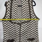 Chico's Chevron Nadja Taupe & White Sweater Vest by Chico’s Size 2 (US 12/L) Photo 5