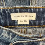 Good American Bombshell Shorts Size 0/25 Denim Medium Wash Distressed High Rise Photo 5