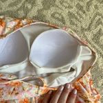 Kona Sol  One Piece Swimsuit Floral Pink Orange Lightly Padded Ruched Size L Photo 4