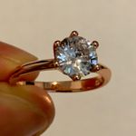 18K Rose Gold Diamond Ring Size 7 Photo 7