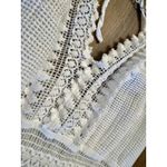 Sea Spice Resort Cotton Cover Double Slit M White Lace Crochet Smocked‎ Dress Size M Photo 8