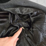 Vintage 80s Dark Gray Double Breasted Wool Cashmere Velvet Collar Coat Size 14 Photo 11