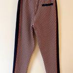 ZARA Red White Blue Knit Tapered Leg Pants Printed Size Medium High Rise Photo 4