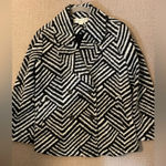 Saltwater Luxe NWT  geometric pea coat jacket pockets black/white/grey. Small Photo 5