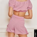 Lulus  NWT Our Summer Love Coral Pink Gingham Ruffled Skort S Photo 2