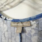 Woman Within  Plus Size 2XP Maxi Dress 26/28 Blue Floral Pleated Sleeveless 1427 Photo 10