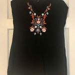 SheIn  Women’s Black Cap Sleeve Blouse with V-neck and Floral Design Size 6 (M) Photo 0