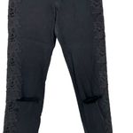 Tally Weijl Black Jeans Embroidered Hi Rise Skinny Distressed Size Small Photo 4