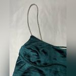 Thirty Thirty Green Satin Rhinestone Strap Crop Top Small Photo 5