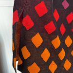 Misook ‎ Women's Colorblock Diamond Cardigan Sweater Black Geometric Long Line S Photo 9