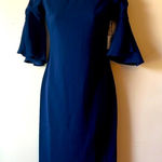 Laundry by Shelli Segal  Navy Blue Off Shoulder Dress Sz 0 Photo 0