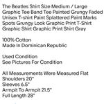 The Beatles Shirt Size Medium / Large Graphic Tee Band Tee Painted Grungy Faded Unisex T-shirt Photo 1
