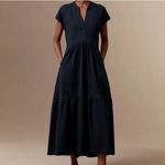 ME+EM Open Collar Tiered Maxi Dress in Navy 12 Blue Photo 3