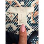 H&M  Boho Jacquard Knit Open Front Blazer Geometric Print Jacket Size‎ 10 Photo 2
